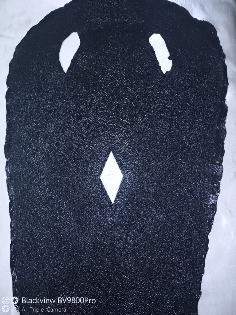 Black Stingray Skin with diamond scaled